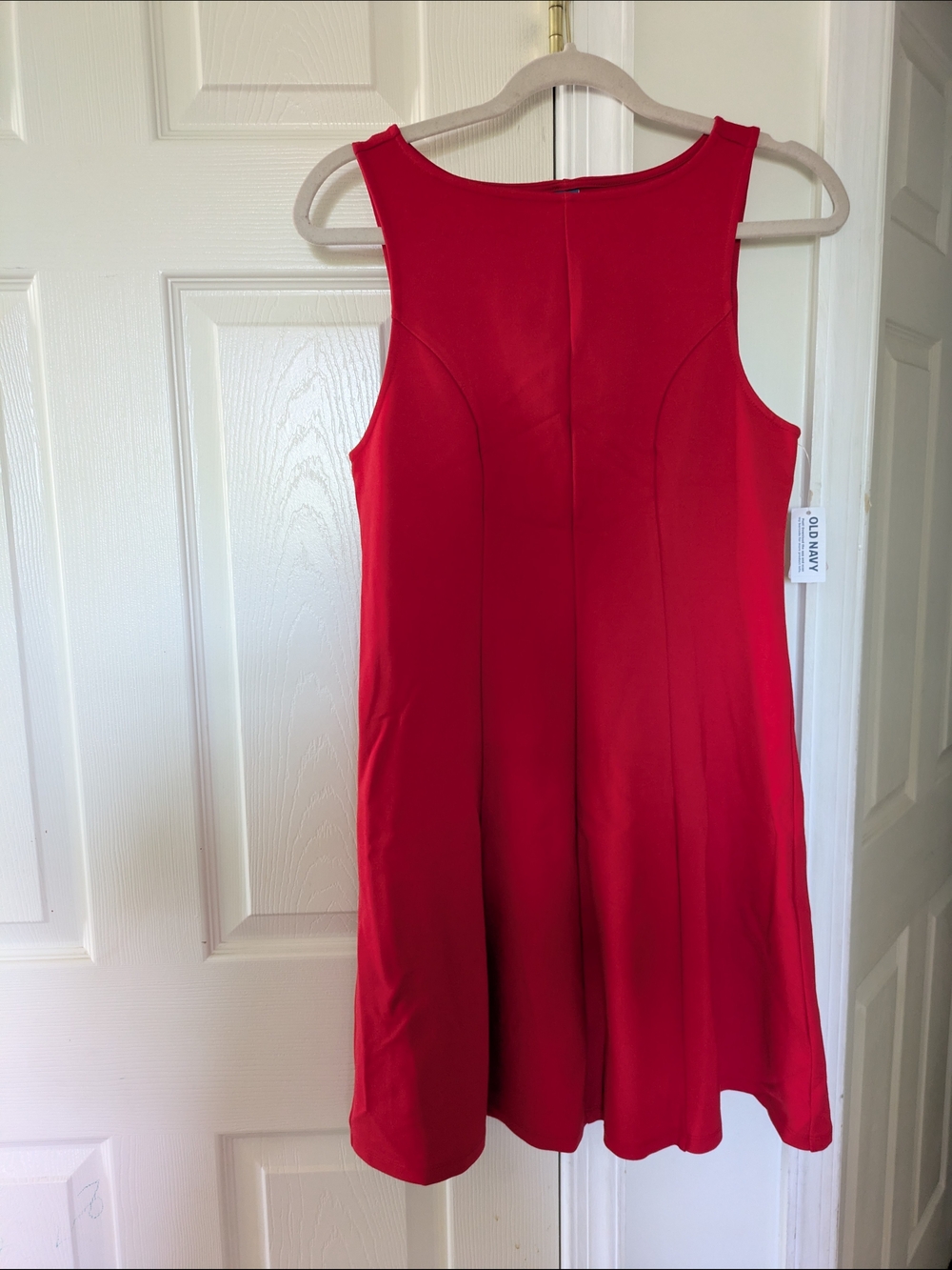 Red Sleeveless Fit-and-Flare Dress - Picture 4 of 4
